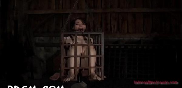  Caged up gal needs torture